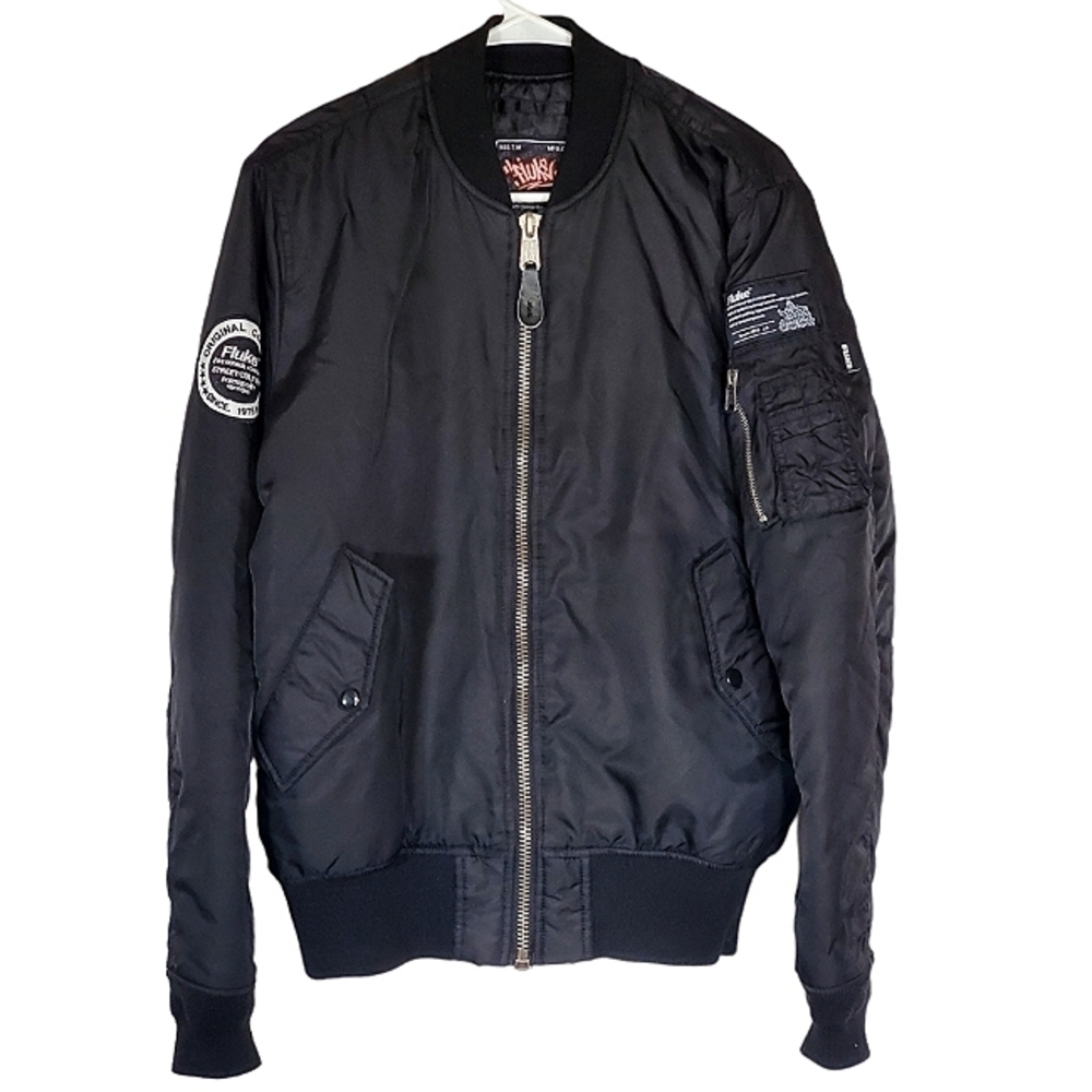 Fluke Mfg Co Vintage Bomber Style Jacket Black Size XL